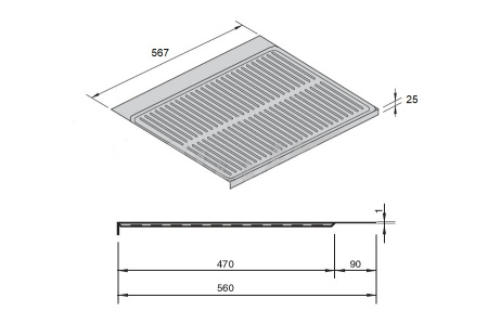 Пластиковый поддон для ящика под раковиной, 600мм, серый