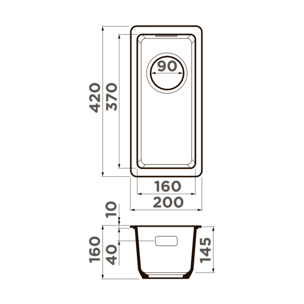 Мойка Kata 20-U-CA, Artgranit/карамель
