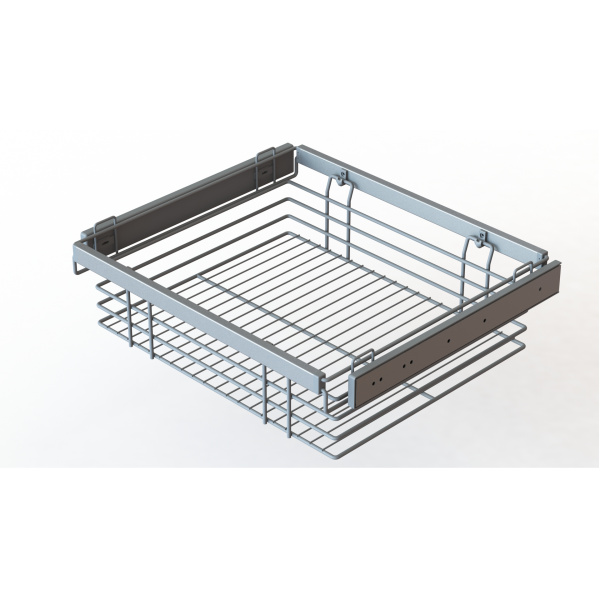 Корзина для белья выдвижная, 450-590х500х170, напр. с доводчиком, серый