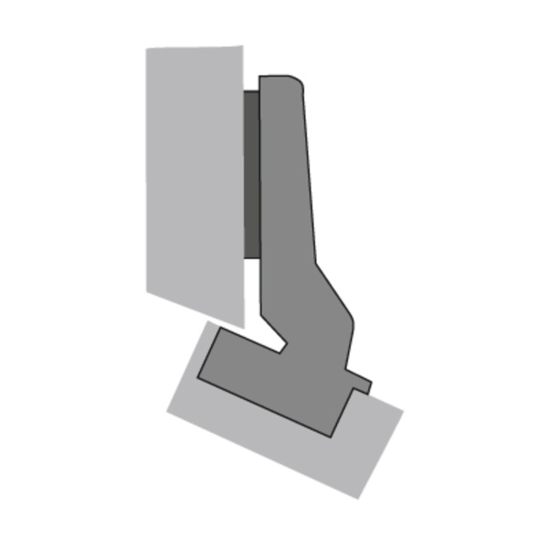 Петля INTERMAT 9966, накладная, +30°/95°, чашка TH42, d=35мм, без пружины, без планки