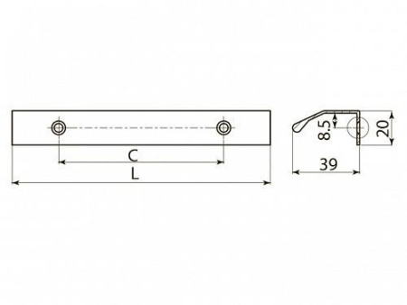 Ручка торцевая, TREX, 320/350мм, металл, черный матовый, GTV