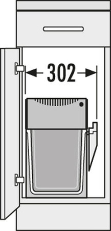 Система сортировки "Tandem", 2х15л, 301х480х400мм, в шкаф 400мм, светло-серый