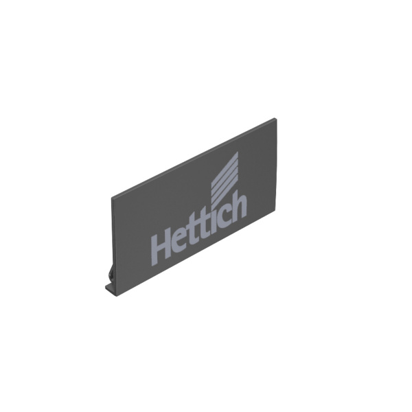 Заглушка на боковину AvanTech YOU, с логотипом Hettich, пластик, антрацит