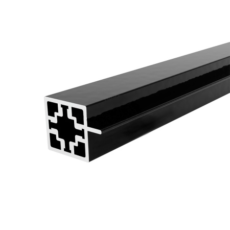 Профиль с бортиком для стекла 6мм, L=3м, черный, Confurn