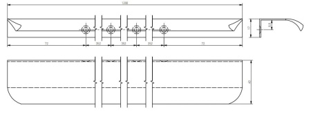Ручка торцевая, HEXA, L=1200мм, металл, черный матовый, GTV