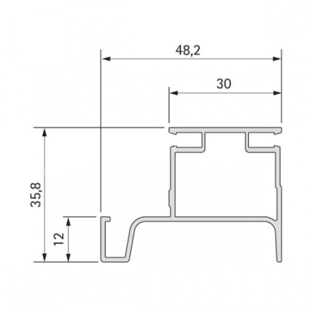 Ручка-профиль вертикальная крайняя, 80/G2.1AL.09, L=4,7м, для ДСП 18мм, черный