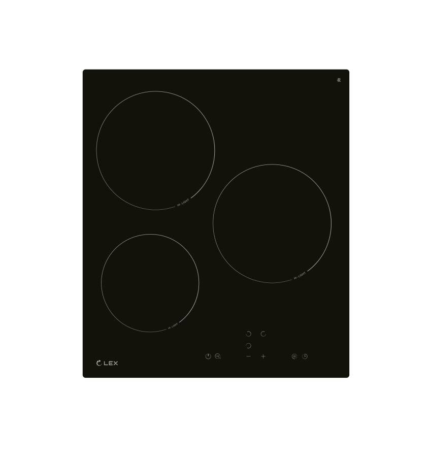 Варочная панель EVH 430A BL, 45см, стеклокерамика, черный, Lex