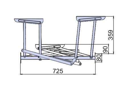 Механизм для раздвижения стола "Сан Ремо", без доводчика, сталь, черная шагрень (серый), Россия