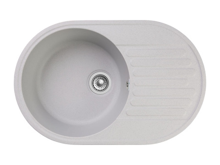 Мойка GranFest QUARZ 18, 737х478 мм, серый (овальная, без сифона)