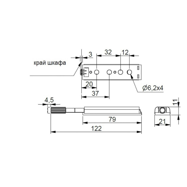 Толкатель Push Open без магнита, накладной, c силиконовым окончанием, металл, цинк, GTV