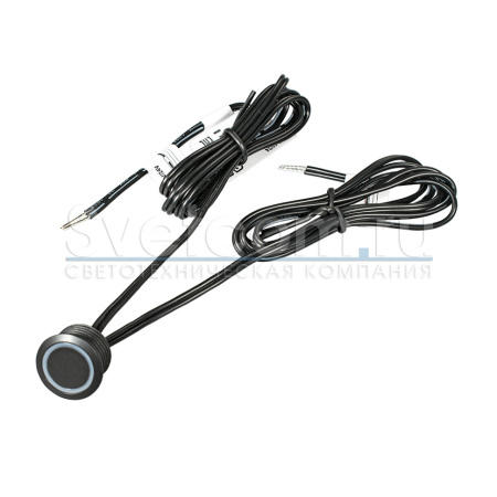 Выключатель врезной на касание с диммером, Ø20мм, 12-24В/60-100Вт, шнур 1м, черный, DKs-3