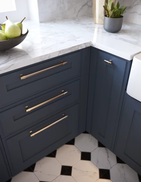 Ручка-кнопка, IMPERIAL, 50х16х34мм, металл, брашированное золото, GTV