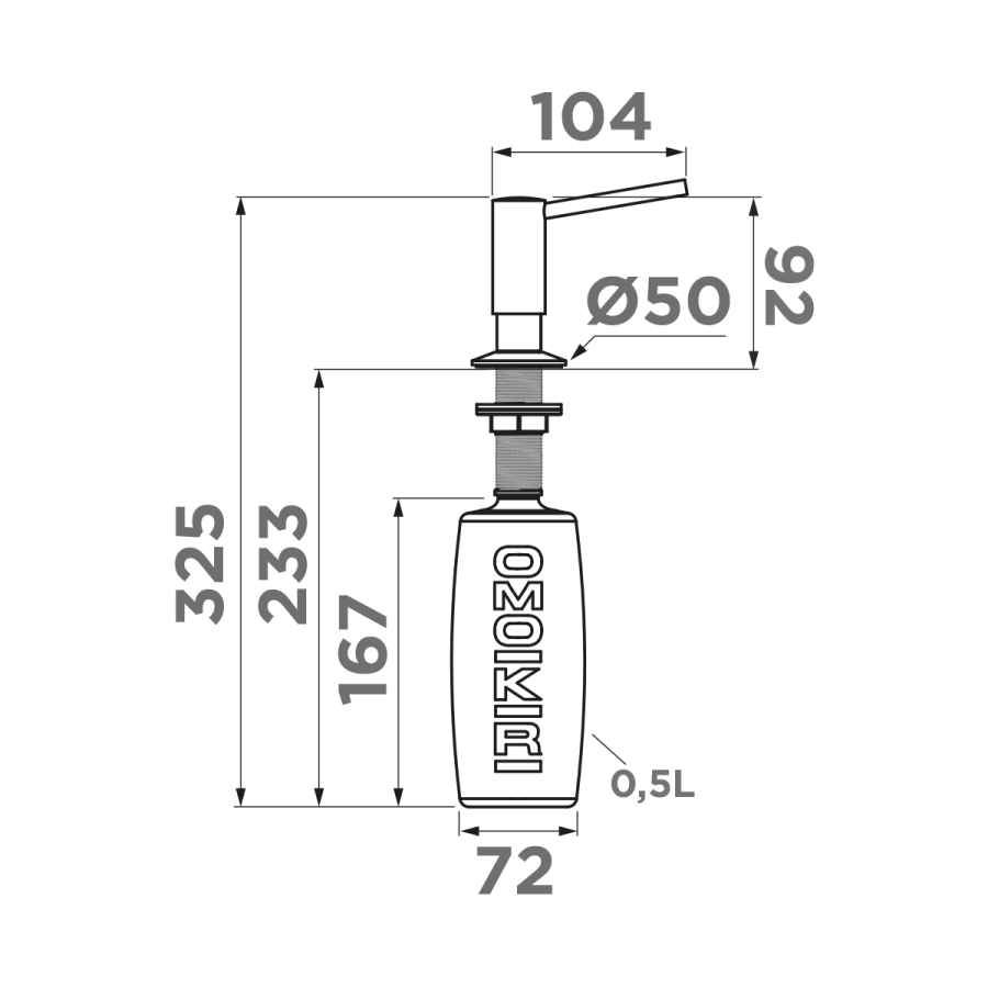 Дозатор для моющего средства OM-02-P-ES, латунь/espresso