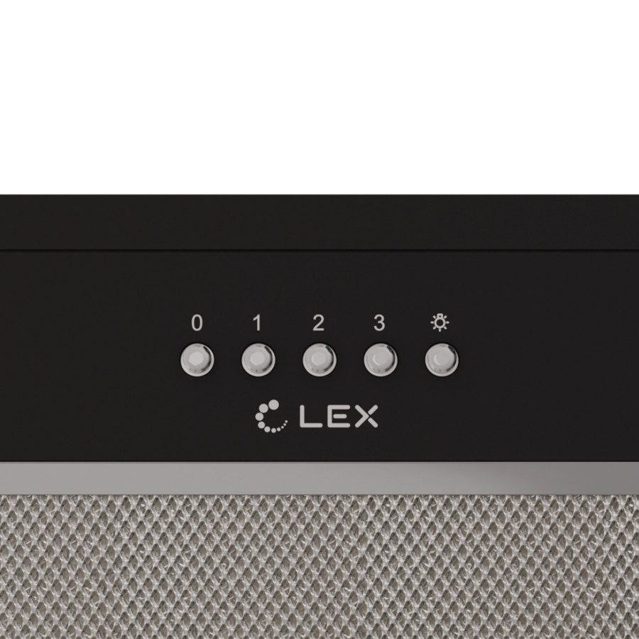 Вытяжка полновстраиваемая HYPER 600 LIGHT BL, 60см, б/угольного фильтра, черный, Lex