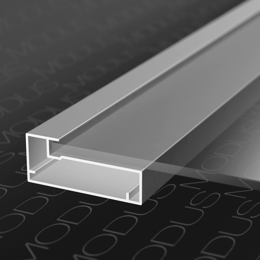 MZ04 Алюминиевый профиль для стекла, 50х20,6мм, L=3000мм, титан