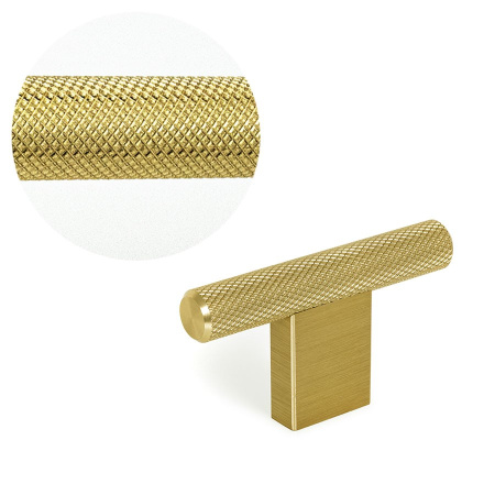 Ручка-кнопка, GRAF2, 0430060L291, 60х10х33мм, металл, брашированная латунь, Viefe