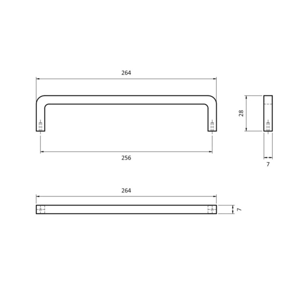 Ручка-скоба, PURA, 0487256Z23, 256мм, металл, матовый никель, Viefe