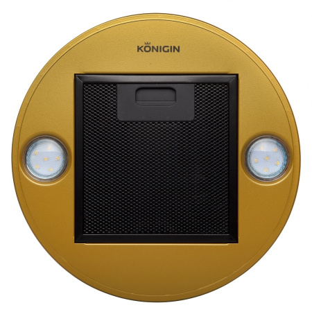 Вытяжка островная Fury Gold, 31 см, без угольн. фильтра, ПДУ, золото, Konigin