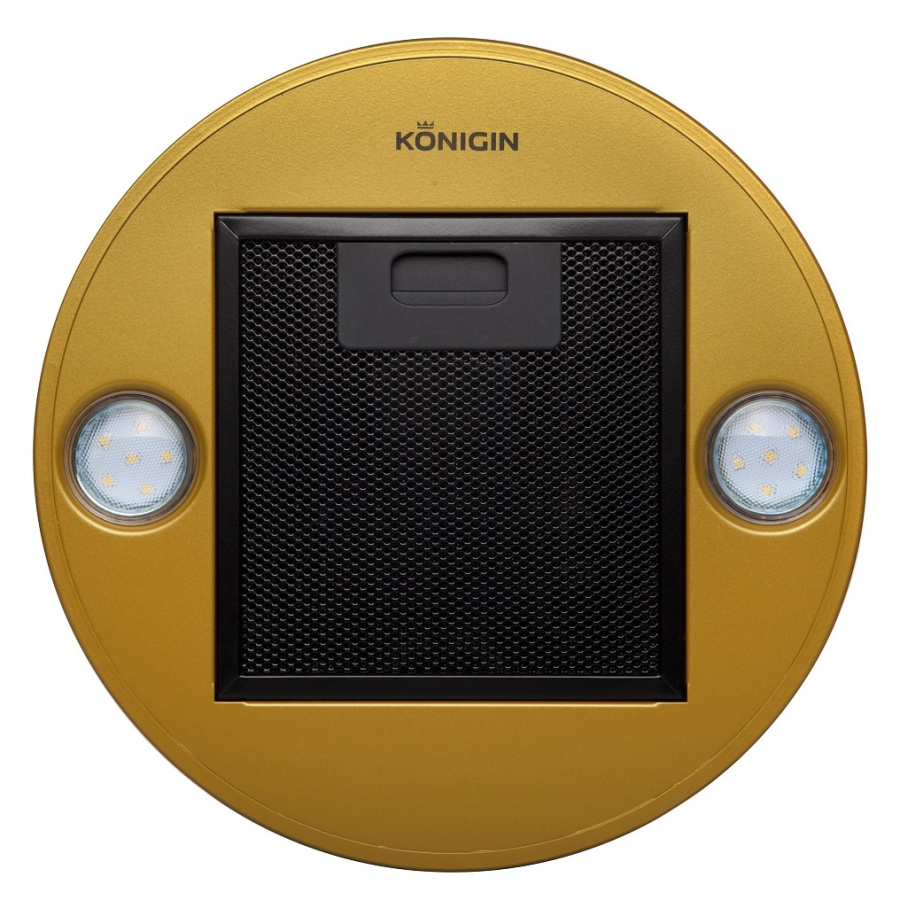 Вытяжка островная Fury Gold, 31 см, без угольн. фильтра, ПДУ, золото, Konigin