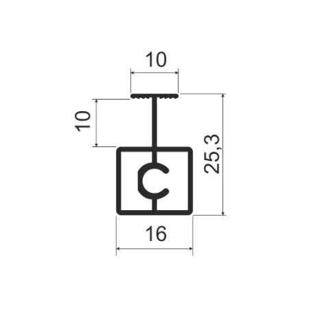 Горизонталь средняя L=2900мм, белый матовый soft touch