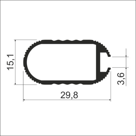 Штанга овальная под уплотнитель, РАСПИЛ L=2000мм, латунь
