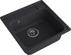 Мойка ЭкоМ 4848, 480х480мм, кварц, черный (без сифона)