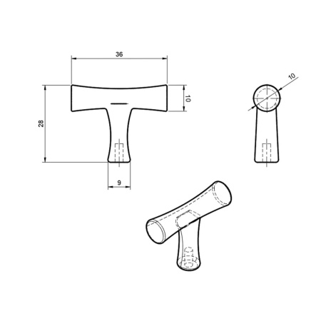Ручка-кнопка, Bamboo, 11.4199.24, 36х10х28мм, металл, брашированное золото