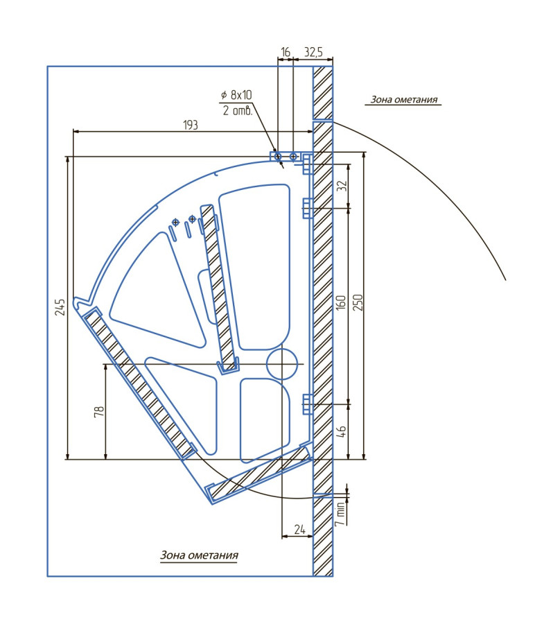 Поворотное устройство для обуви, 2 секции, белый