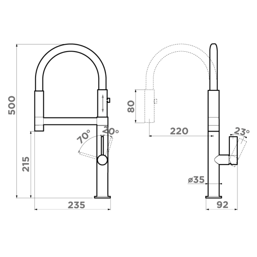 Смеситель Osaka C-BL, латунь, хром/черный