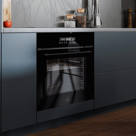 Духовой шкаф EDS 100 BBL, 60 см, стекло, черный, Lex