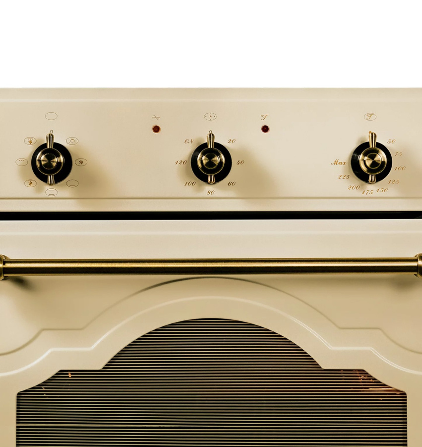 Духовой шкаф EDM 6075 C IV, 60 см, стекло/эмаль, ivory (слоновая кость)/бронза, Lex