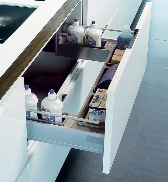 Система организации в П-образный ящик, 422х119х115мм, в шкаф на 900мм, Kit Sottovasca Tandembox