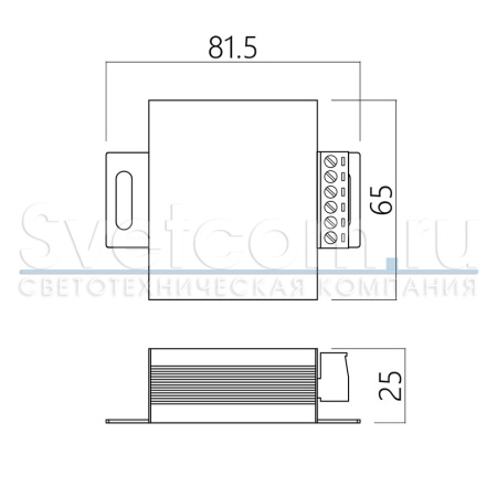 Выключатель с радио-пультом для одноцветн. лент, с диммером, 12-24В/120-240Вт, пластик, белый