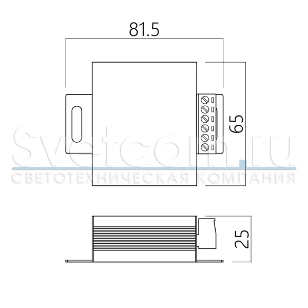 Выключатель с радио-пультом для одноцветн. лент, с диммером, 12-24В/120-240Вт, пластик, белый