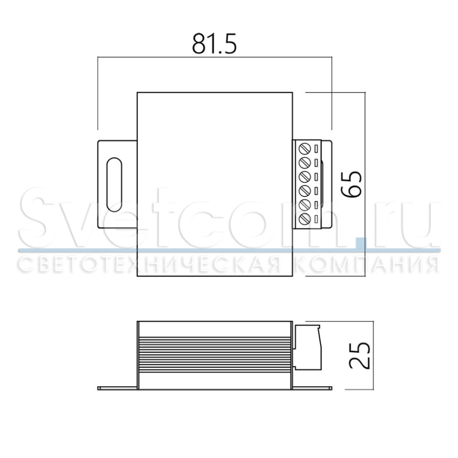 Выключатель с радио-пультом для одноцветн. лент, с диммером, 12-24В/120-240Вт, пластик, белый