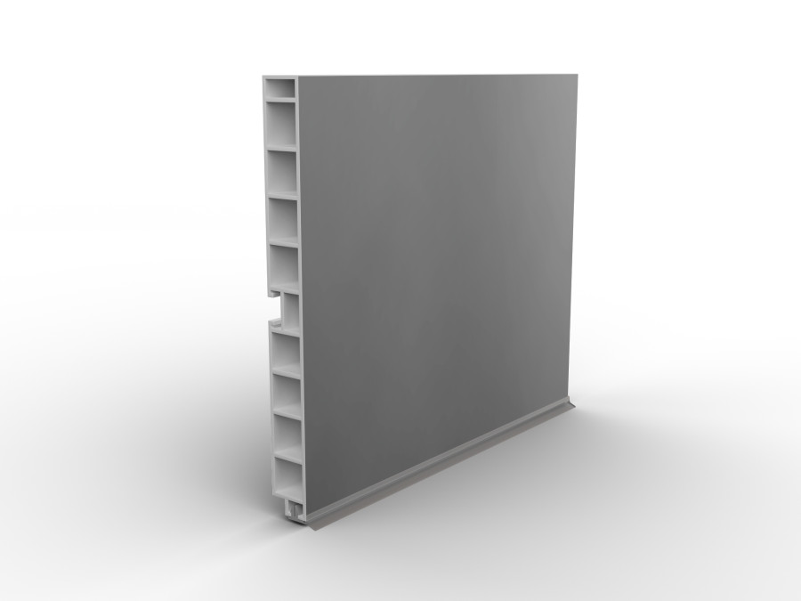 Цоколь пластиковый, h=150мм, L=4000мм, алюминий гладкий (08), Россия