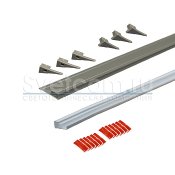 Профиль накладной 23х8х3000мм, лента ≤5мм, шампань (диффузор силикон., 3+3 загл.+12 высечек), 2408T