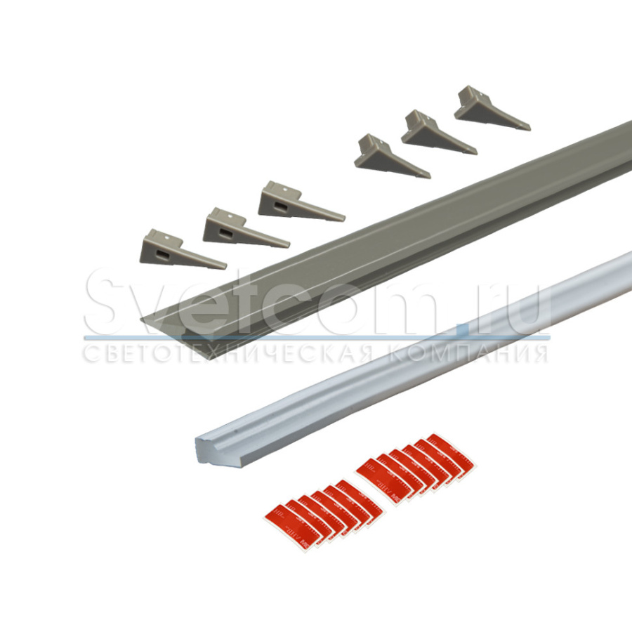 Профиль накладной 23х8х3000мм, лента ≤5мм, шампань (диффузор силикон., 3+3 загл.+12 высечек), 2408T