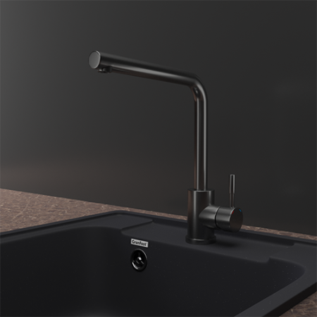 Смеситель GranFest Quarz Z-5411, PVD графит (без подводки)