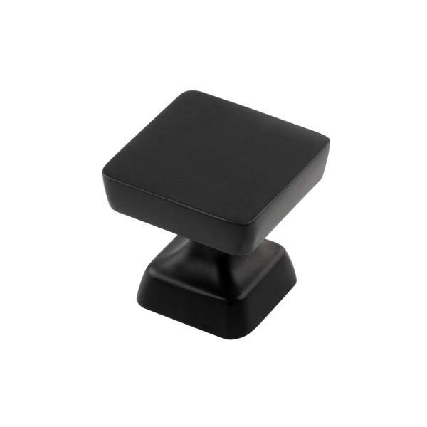 Ручка-кнопка, K-2391 BL, 34х34х28мм, металл, черный матовый