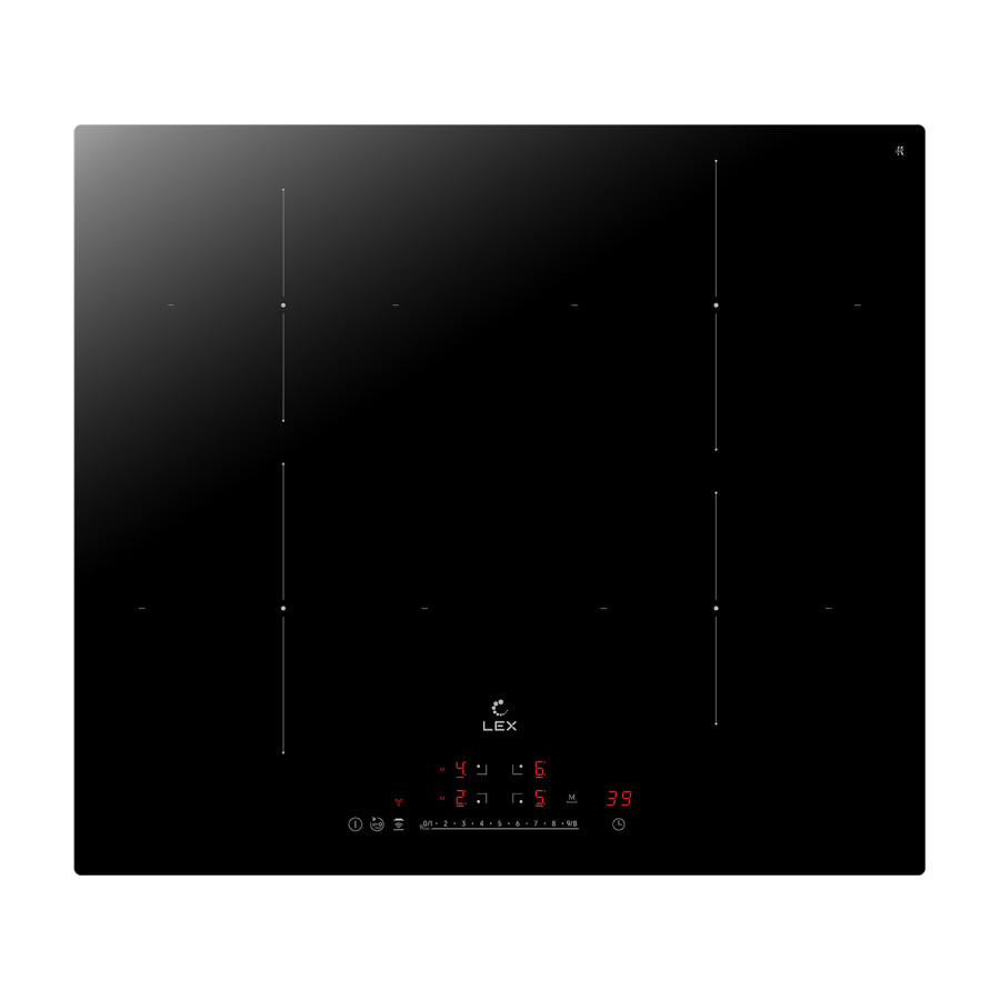 Варочная панель индукционная EVI 640A I BL, 60 см, с инвертором, стеклокерамика, черный, Lex