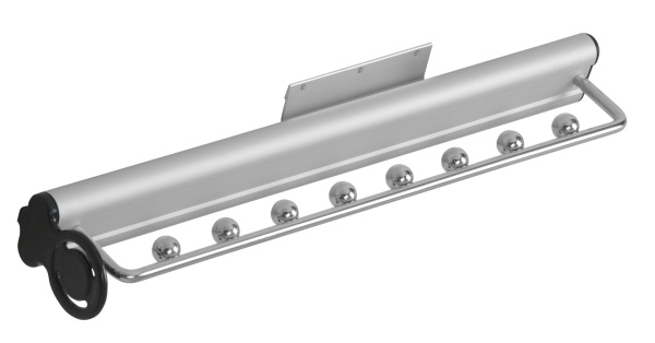 Вешалка для рубашек, 65х450х99мм, частичное выдвижение, алюминий/черный