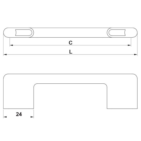 Ручка-скоба, CAPRI, 128мм, металл, инокс
