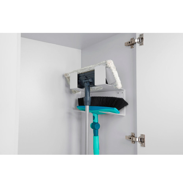 Держатель для щеток и швабр, 137х352х262мм, сталь, белый
