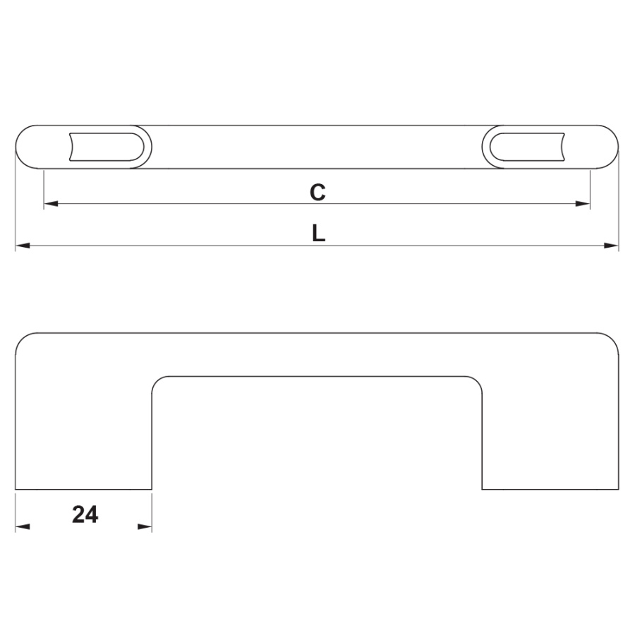 Ручка-скоба, CAPRI, 128мм, металл, инокс