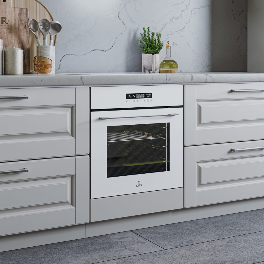 Духовой шкаф EDS 100 WH, 60 см, стекло, белый, Lex