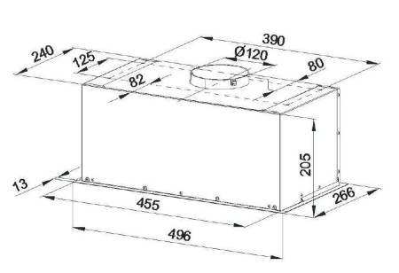 Вытяжка полновстраиваемая Flatbox, 50см, без угольного фильтра, белый, Konigin