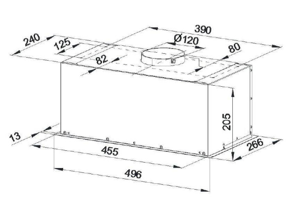 Вытяжка полновстраиваемая Flatbox, 50см, без угольного фильтра, белый, Konigin