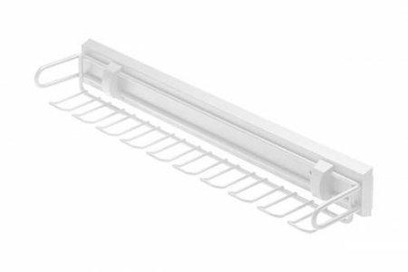 Вешалка для ремней и галстуков SMART, 460х70х75мм, без направляющих, белый