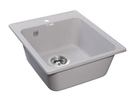 Мойка GranFest QUARZ 17, 418х477 мм, серый (квадратная, без сифона)